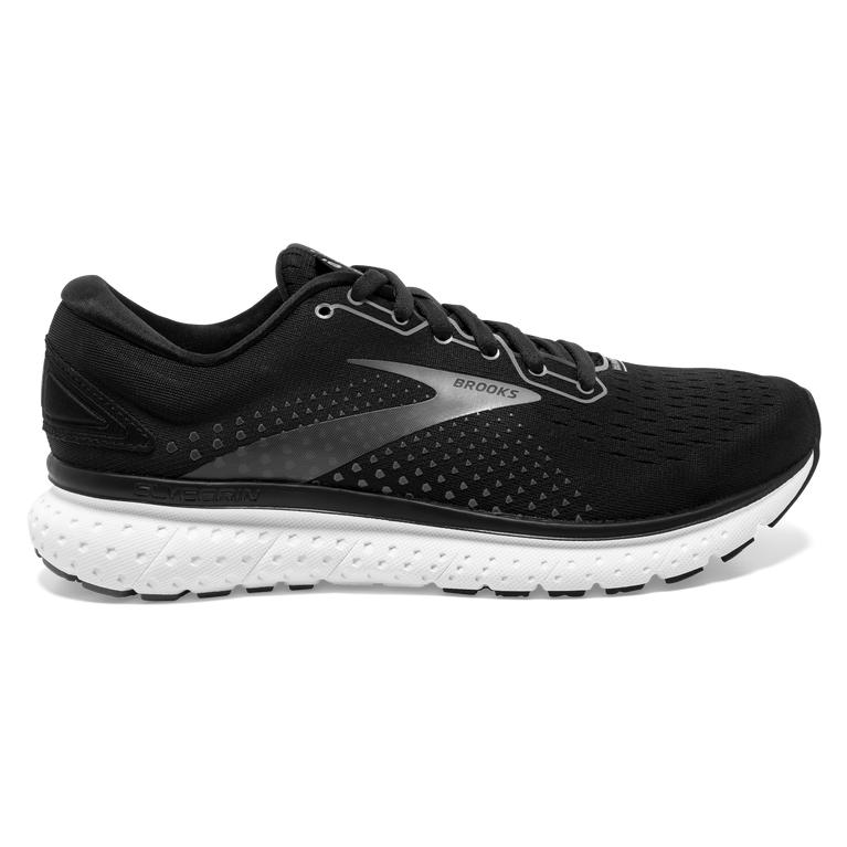 Brooks Glycerin 18 Men's Road Running Shoes - Black/Pewter/White (32915-EZQL)